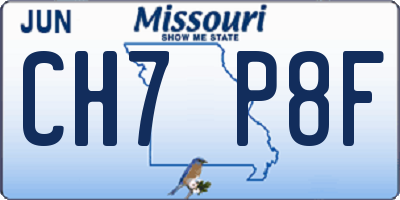 MO license plate CH7P8F
