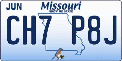 MO license plate CH7P8J