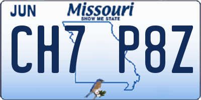MO license plate CH7P8Z