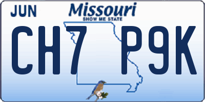 MO license plate CH7P9K