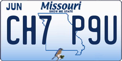 MO license plate CH7P9U