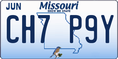 MO license plate CH7P9Y