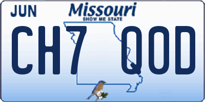 MO license plate CH7Q0D