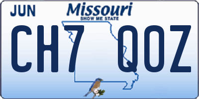 MO license plate CH7Q0Z