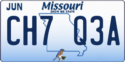 MO license plate CH7Q3A