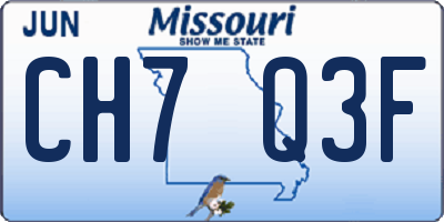 MO license plate CH7Q3F