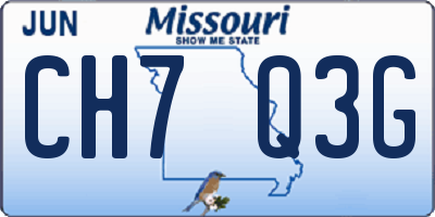 MO license plate CH7Q3G