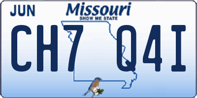 MO license plate CH7Q4I