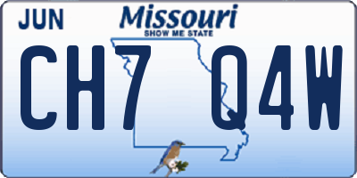 MO license plate CH7Q4W