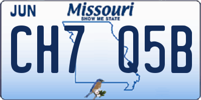 MO license plate CH7Q5B