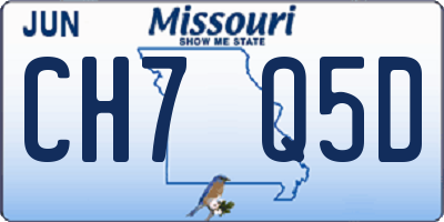 MO license plate CH7Q5D