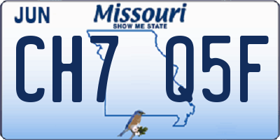 MO license plate CH7Q5F