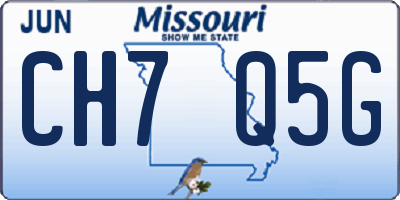 MO license plate CH7Q5G