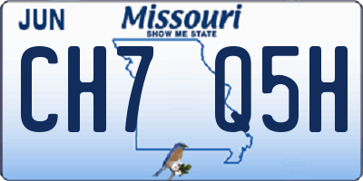 MO license plate CH7Q5H