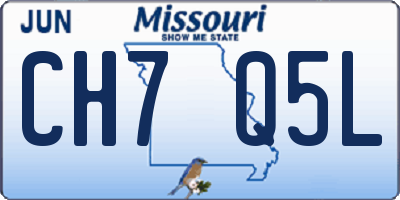 MO license plate CH7Q5L