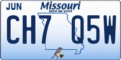 MO license plate CH7Q5W