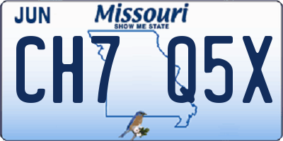 MO license plate CH7Q5X