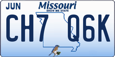 MO license plate CH7Q6K