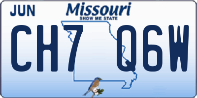 MO license plate CH7Q6W