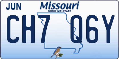 MO license plate CH7Q6Y