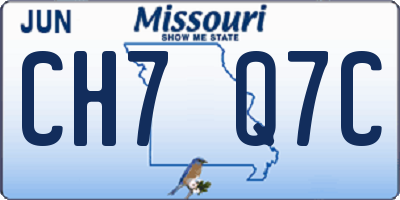MO license plate CH7Q7C