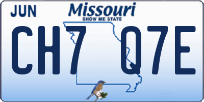 MO license plate CH7Q7E