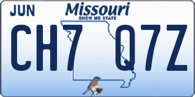 MO license plate CH7Q7Z