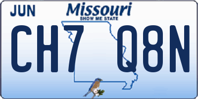 MO license plate CH7Q8N