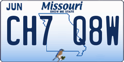 MO license plate CH7Q8W