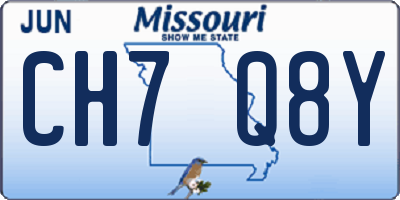 MO license plate CH7Q8Y