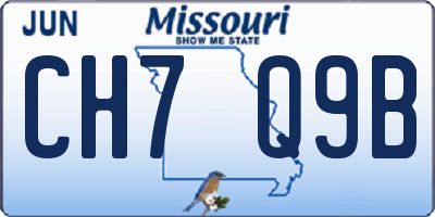 MO license plate CH7Q9B