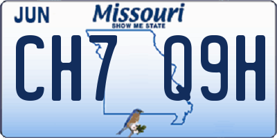 MO license plate CH7Q9H