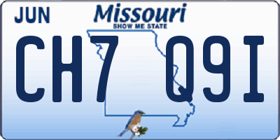 MO license plate CH7Q9I