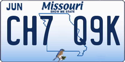 MO license plate CH7Q9K