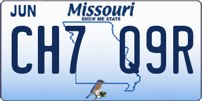 MO license plate CH7Q9R