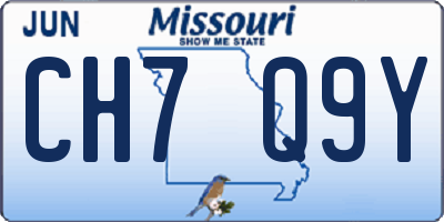MO license plate CH7Q9Y