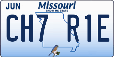 MO license plate CH7R1E