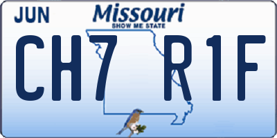 MO license plate CH7R1F