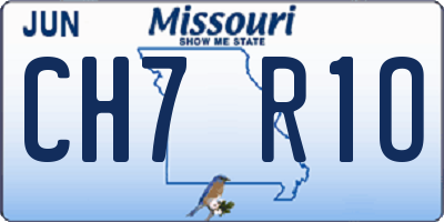 MO license plate CH7R1O