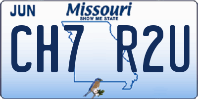 MO license plate CH7R2U