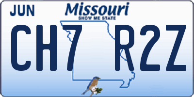 MO license plate CH7R2Z