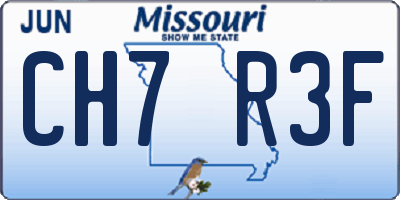 MO license plate CH7R3F