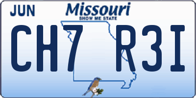MO license plate CH7R3I