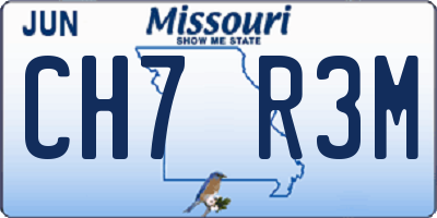 MO license plate CH7R3M