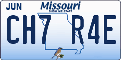 MO license plate CH7R4E