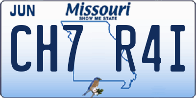 MO license plate CH7R4I