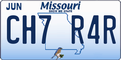MO license plate CH7R4R