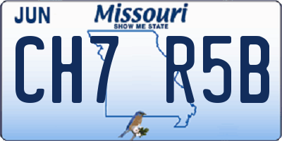MO license plate CH7R5B