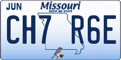 MO license plate CH7R6E