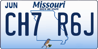 MO license plate CH7R6J